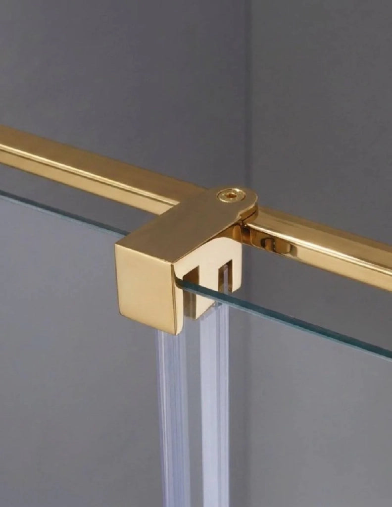 Box doccia CIRENE (KENNA) 1+1 con lato fisso laterale 100x75 cm Oro Barra Parallela