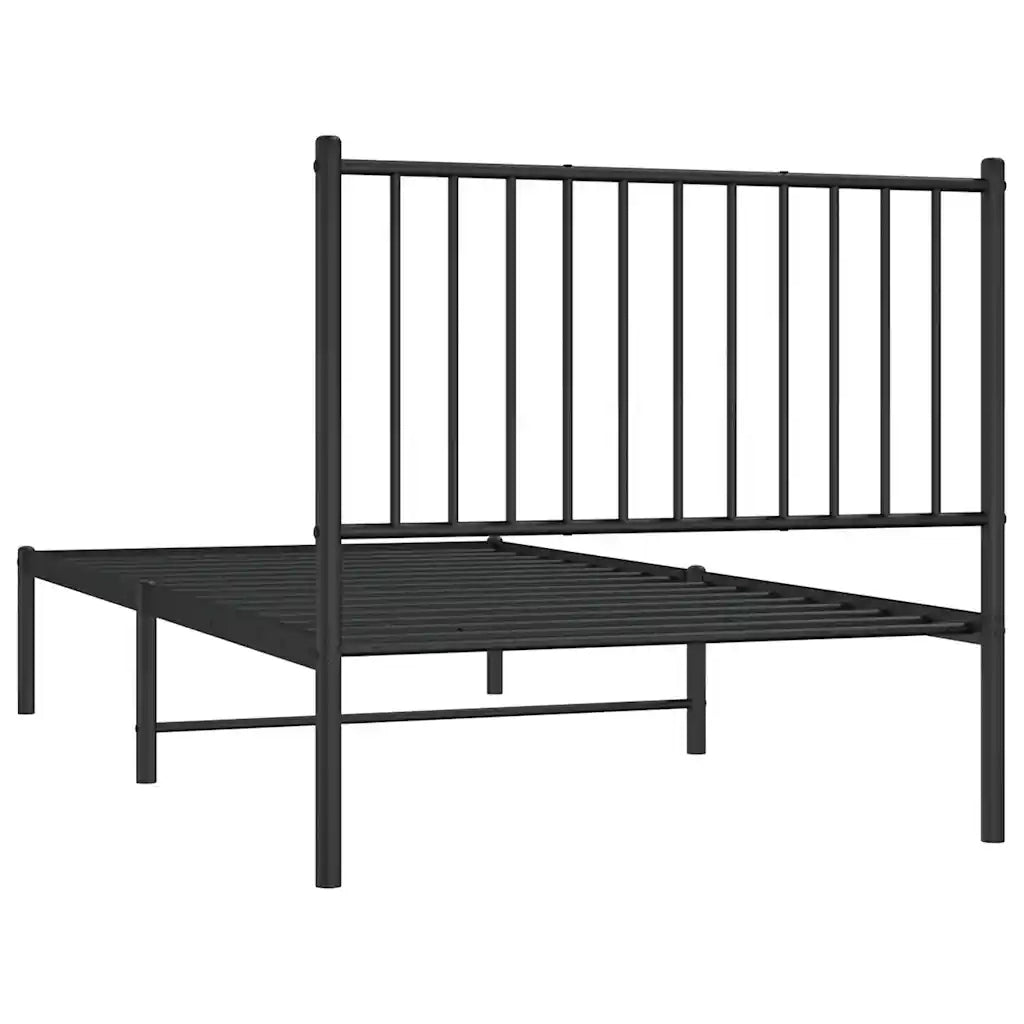 Giroletto con Testiera-Struttura Letto con testiera in Metallo Nero 90x190 cm 660854