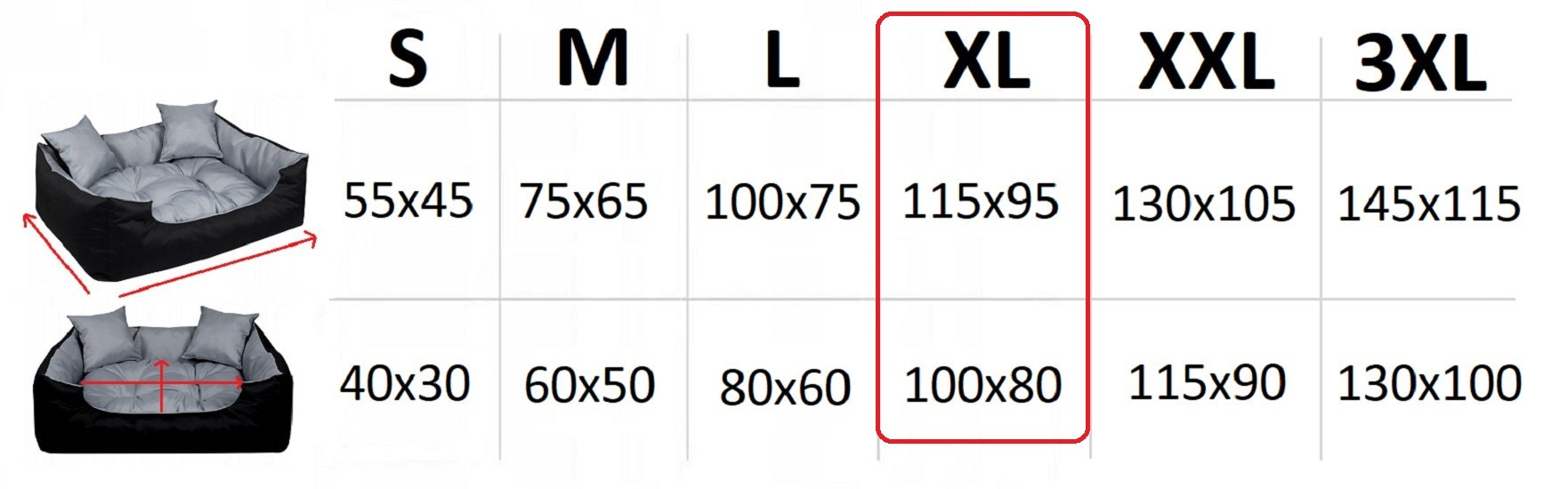 AIO FACTORY 115x95 cm ECCO Letto per cani impermeabile grigio