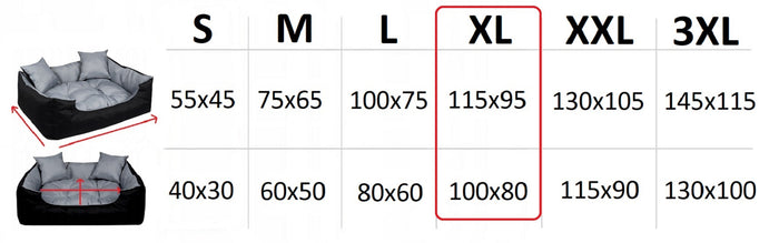 AIO FACTORY 115x95 cm ECCO Letto per cani impermeabile grigio