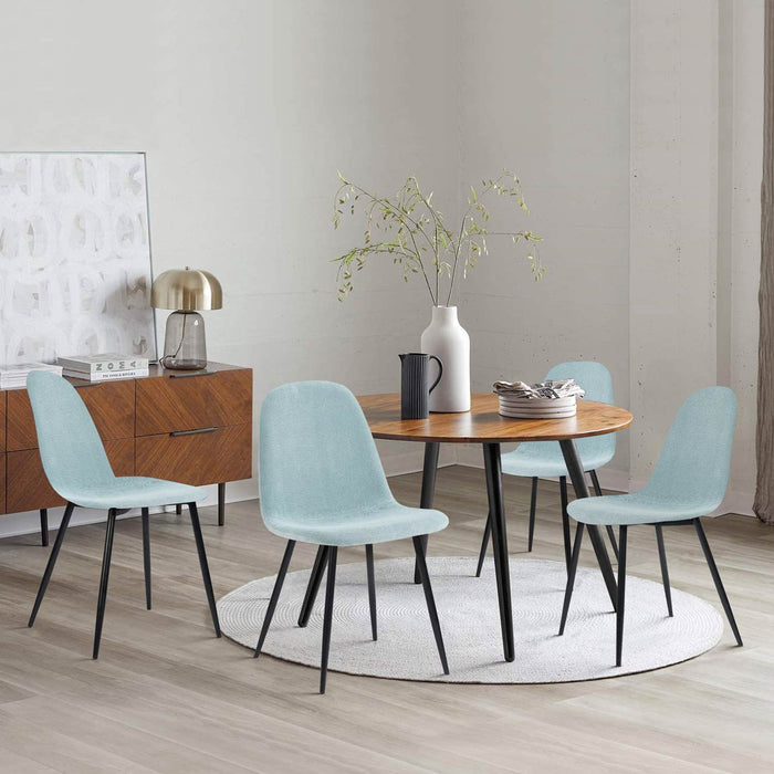 Set 4 Sedie 43x42x86 cm in Tessuto Bella Azzurro Pastello