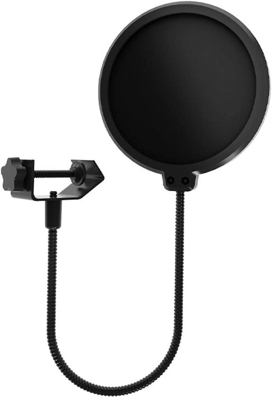 Filtro di Pop - Schermo di Protezione per Microfono a Doppia Lastra con Clip a 360° Rotativo e Braccio Stabilizzatore Flessibile
