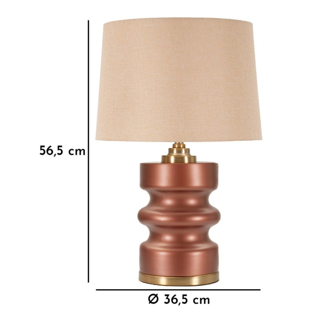 Lampada da Tavolo VKH727, Marrone, Vetro, 56,5x36,5x36,5 cm