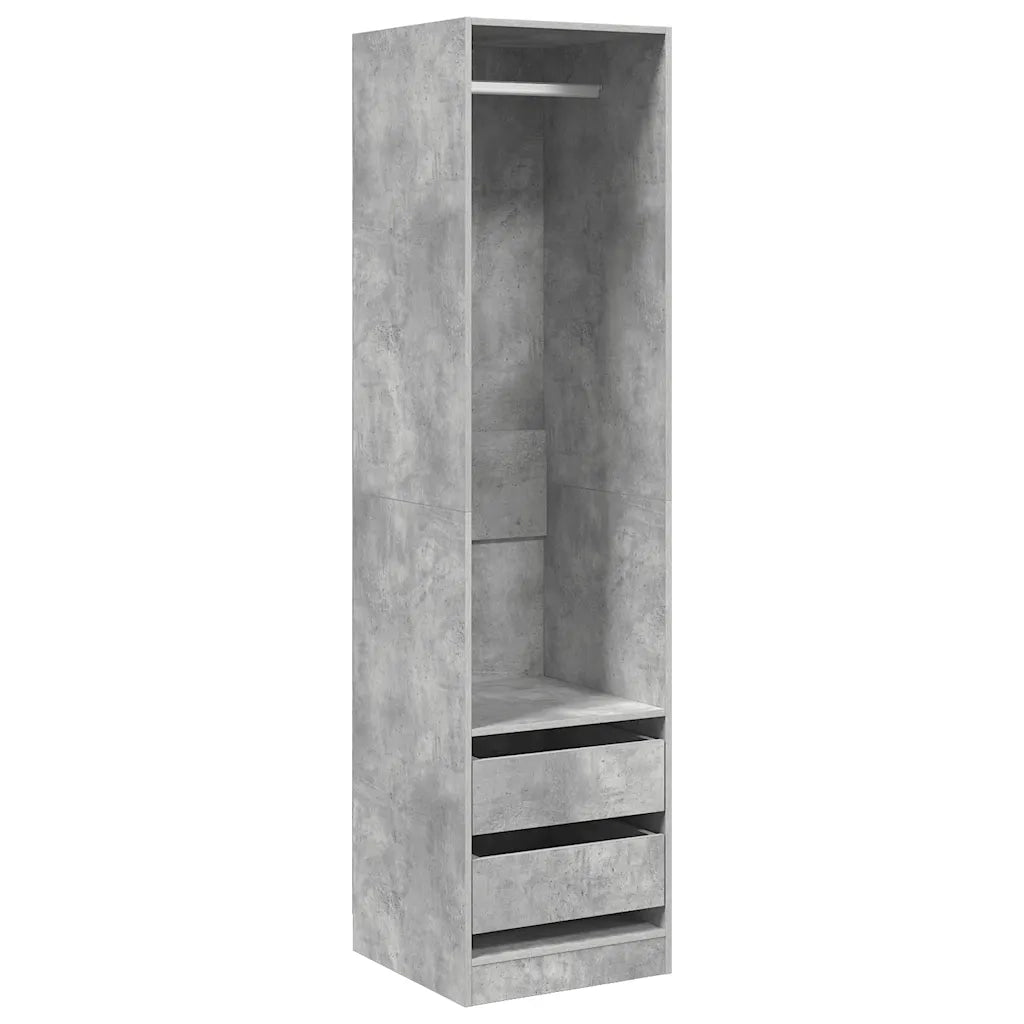 Armadio Cassetti Grigio Cemento 50x50x200 cm Legno Multistrato CFW8107061