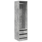 Armadio Cassetti Grigio Cemento 50x50x200 cm Legno Multistrato CFW8107061