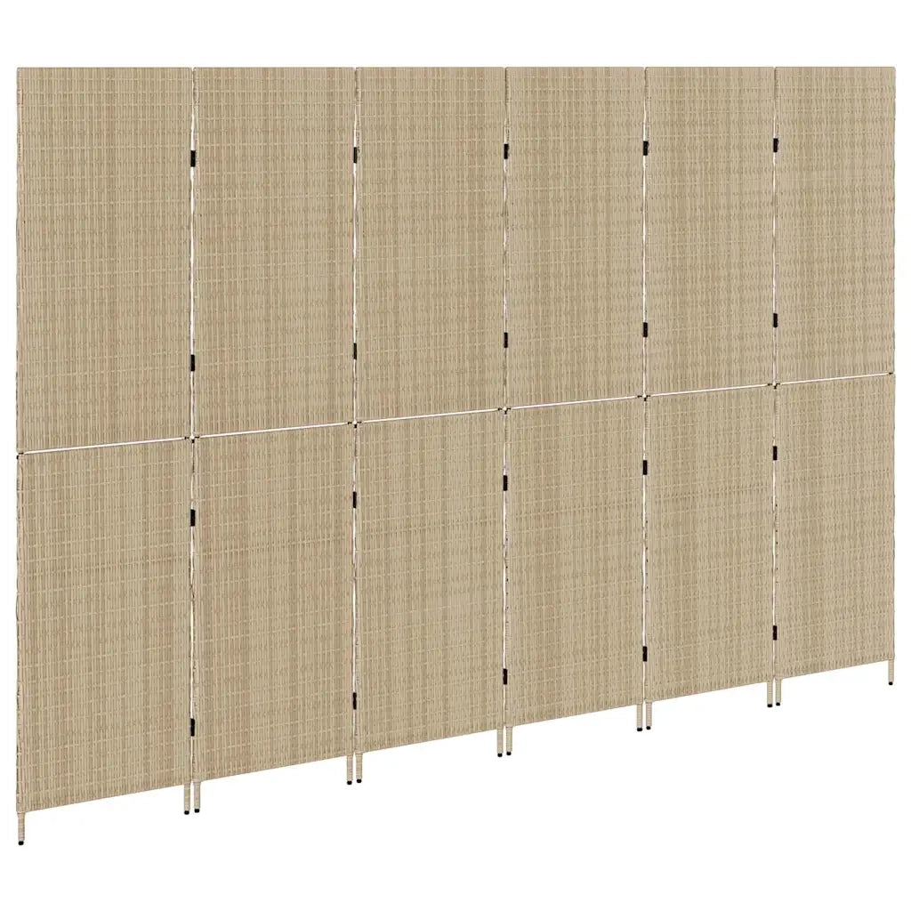Divider per stanze | Paravento | Divisorio Ambienti Beige 292 x 180 cm polyrattan