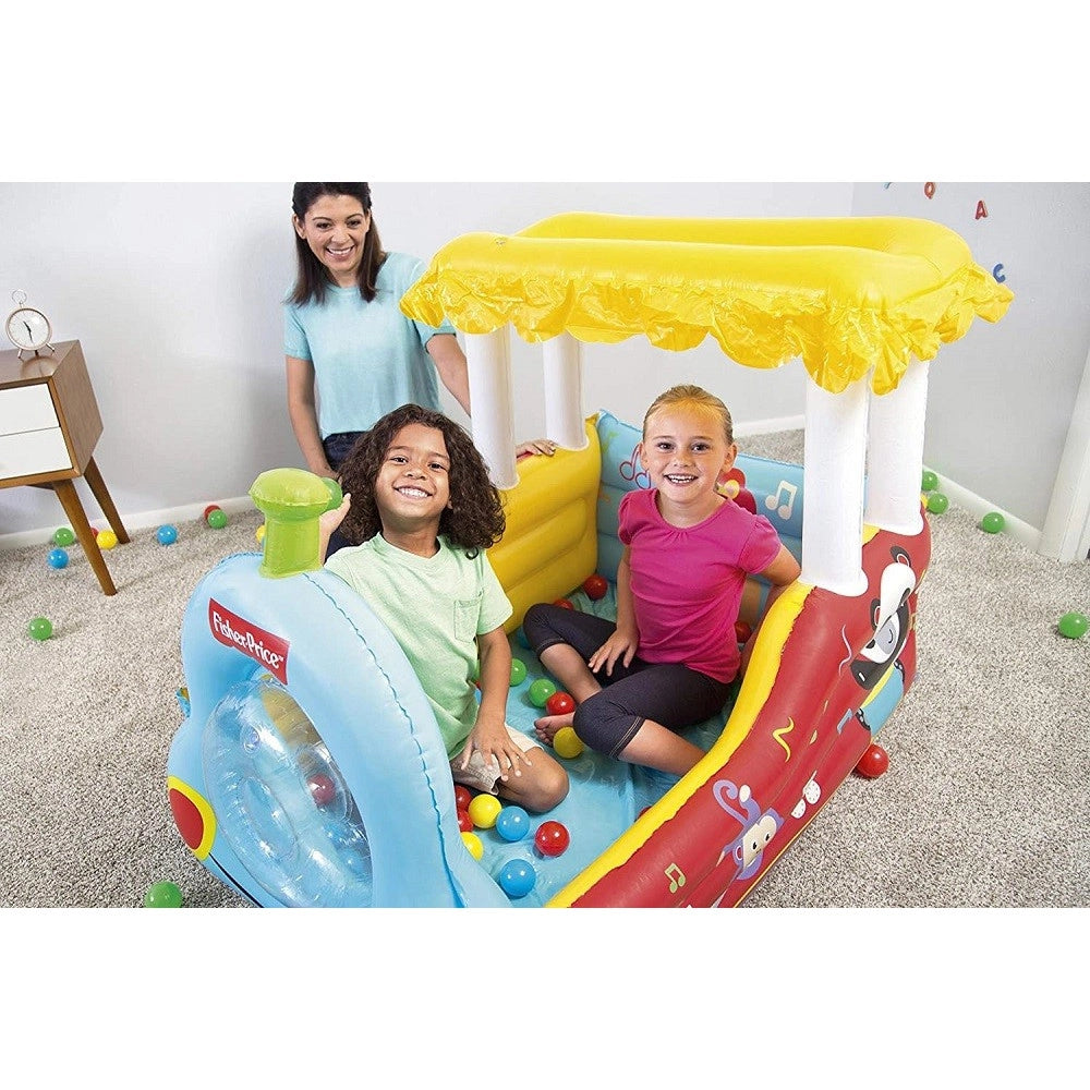 Trade Shop - Trenino Gonfiabile Per Bambini 2 Anni+ Play Center 132x94x89cm Con Palline 93537 -