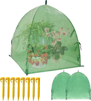 Set di 2 coperture per piante protettive dalla neve, 56 cm x 56 cm, copertura riscaldante per piante da giardino, serra per aumento della germinazione e della riproduzione delle piantine, protezione dagli animali (verde)