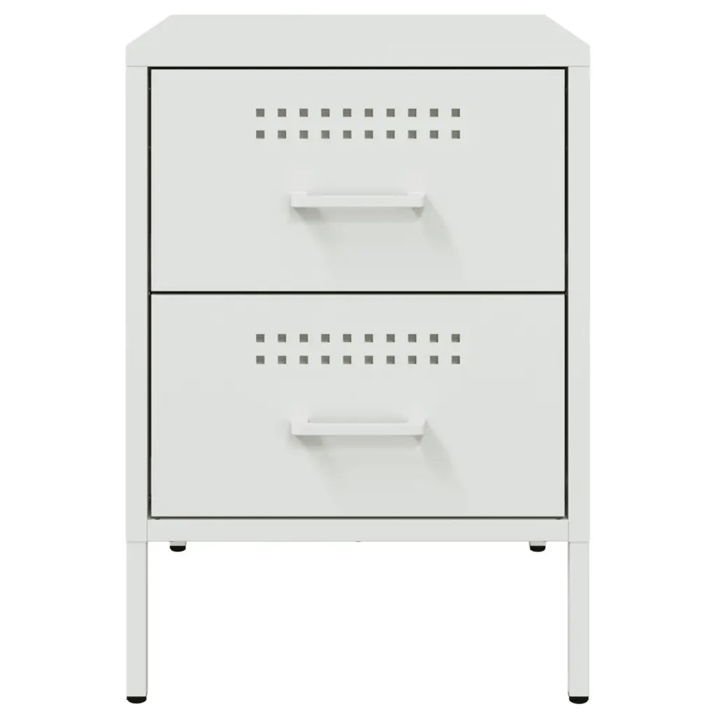 Comodino Bianco 36x39x50,5 cm in Acciaio