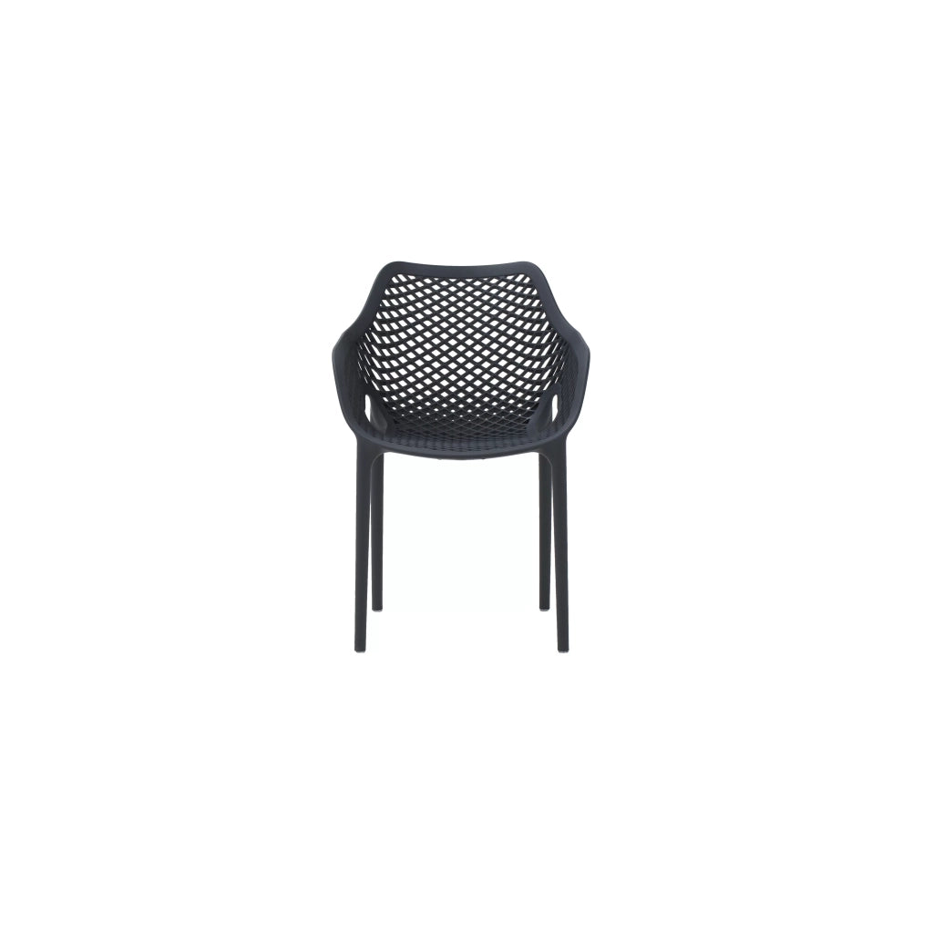 Set 4 poltrone design polipropilene e fibra di vetro antracite 57x60x82