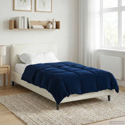 Duvet Invernale Trapuntato Blu Scuro 155 x 200 cm Microfibra 42026135