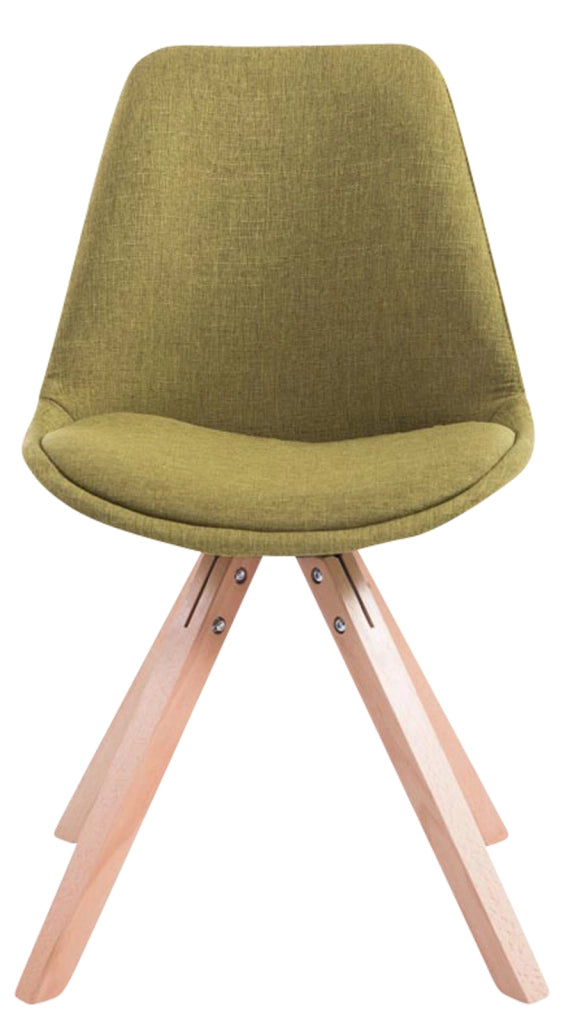 Set di 4 sedie per visitatori Toulouse Fabric Square verde,natura