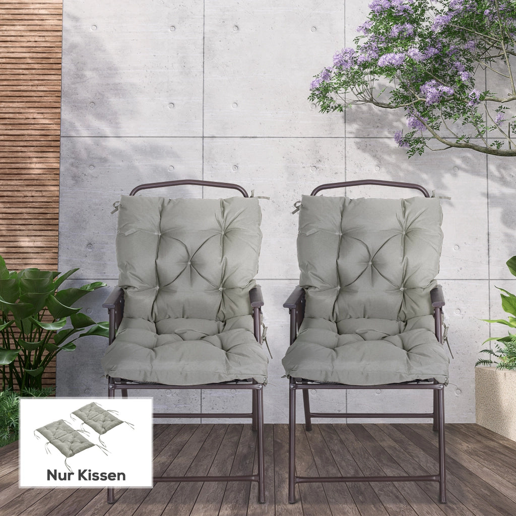 Set Sedia Cuscini ¨C zephmum ¨C Grigio Chiaro Tessuto 98x50x8 cm