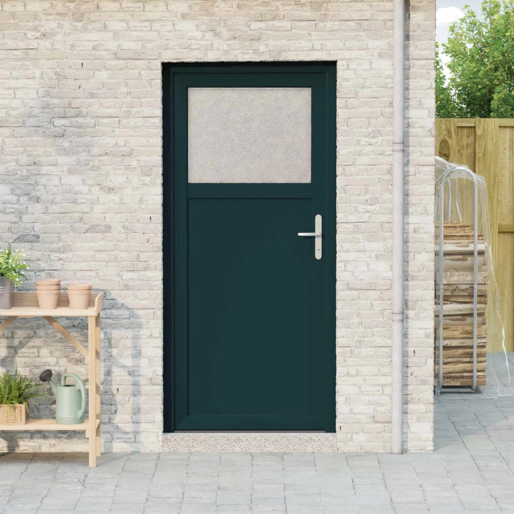 Porta d'ingresso laterale Antracite 98 x 198 cm PVC