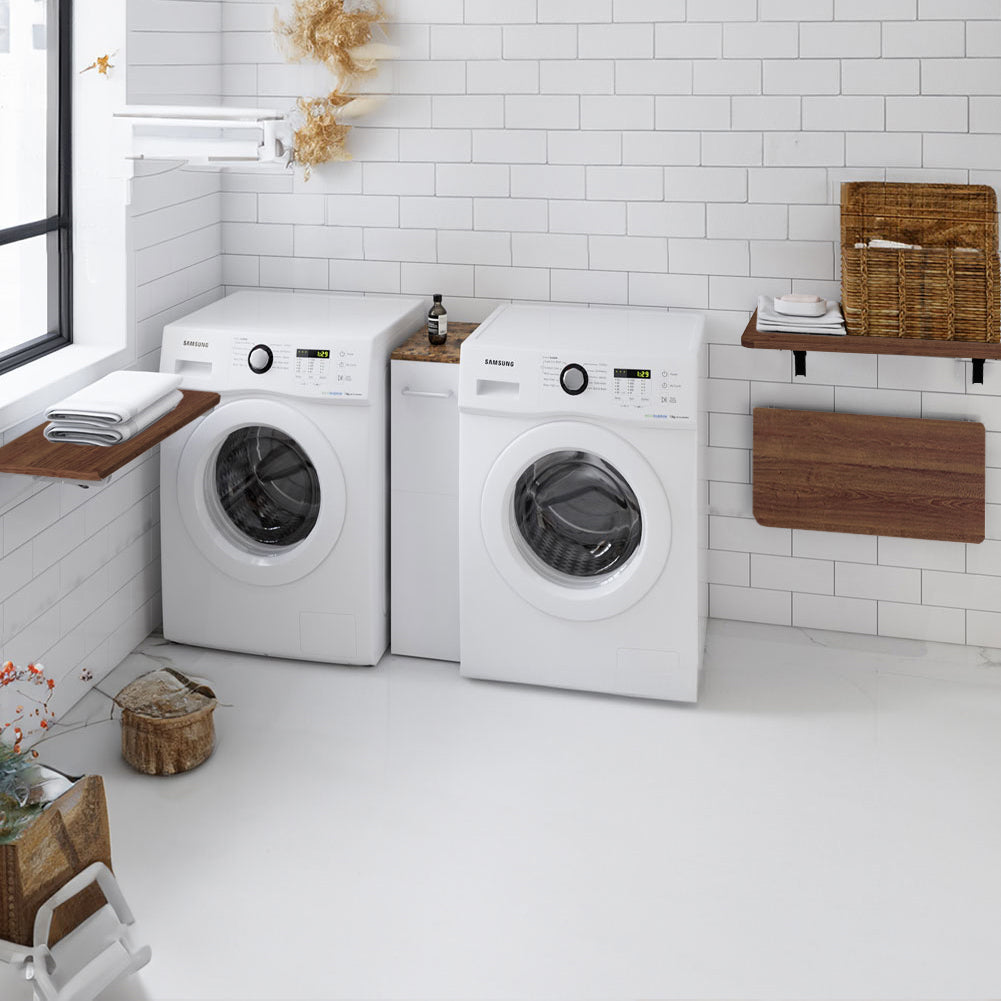 Mensola da Muro Noce Pieghevole Scaffale Parete Richiudibile Salvaspazio 80x60cm