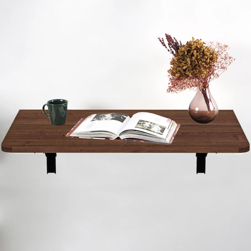 Mensola da Muro Noce Pieghevole Scaffale Parete Richiudibile Salvaspazio 80x60cm