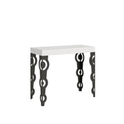 Consolle allungabile 90x40/196 cm Karamay Small bianco frassino gambe antracite