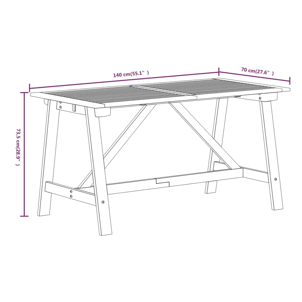 Set Mobili da Pranzo per Giardino 5 pz Legno Massello di Acacia 3087124