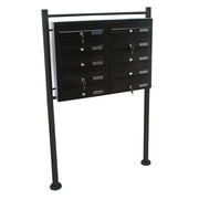 Blocco di 10 cassette postali autoportanti con ingressi per la posta neri 16_0000143