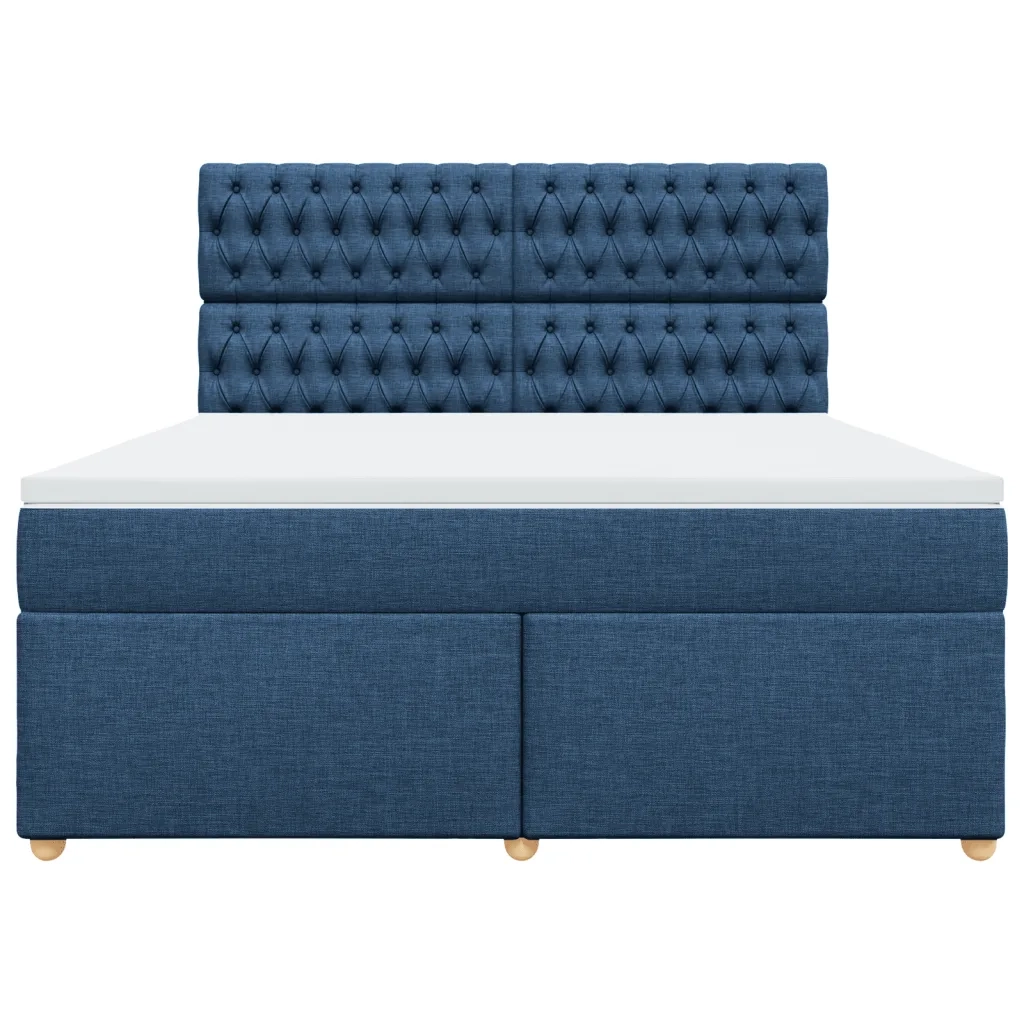 vidaXL Giroletto a Molle con Materasso Blu 180x200 cm in Tessuto