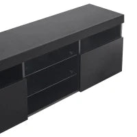 Mobile TV in stile moderno con pannello luminoso e illuminazione LED variabile, per soggiorno e sala da pranzo, Nero