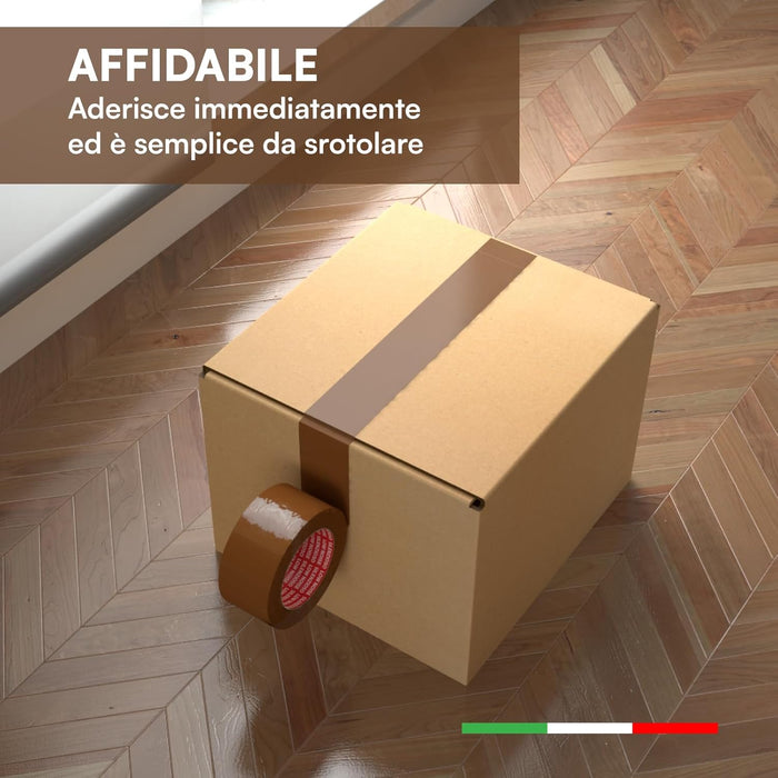 Nastro adesivo pacchi per imballaggio rotolo scotch avana plp 50 mm x 132 metri extra lungo