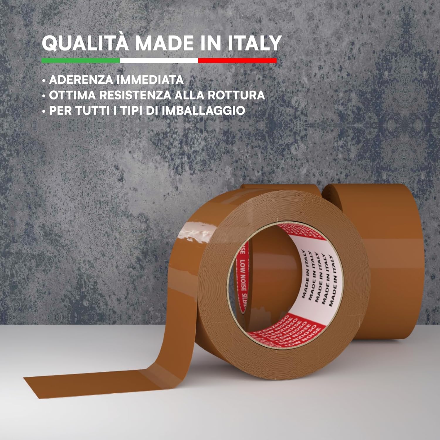 Nastro adesivo pacchi per imballaggio rotolo scotch avana plp 50 mm x 132 metri extra lungo