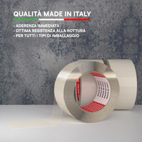 Nastro adesivo pacchi per imballaggio rotolo scotch trasparente plp 50 mm x 132 metri extra lungo