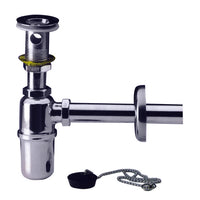 SIFONE IN OTTONE CROMATO A BOTTIGLIA Senza piletta mis. 1