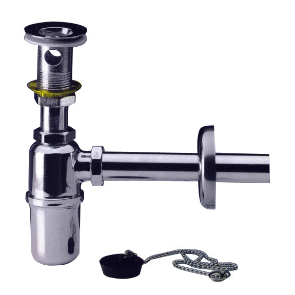 SIFONE IN OTTONE CROMATO A BOTTIGLIA Senza piletta mis. 1.1/4