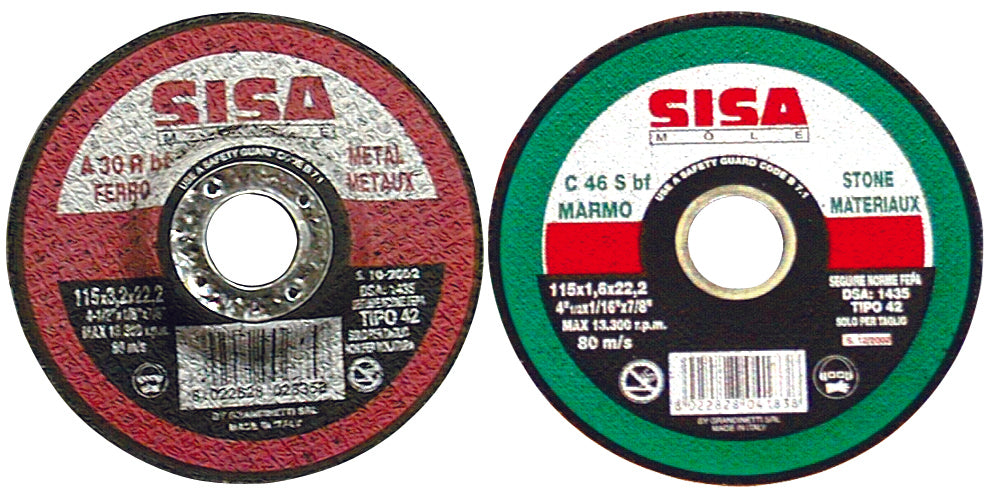 Sisa Mole DISCO ABRASIVO CENTRO DEPRESSO per ferro Ø mm. 115x3,2x22 50.00 pz