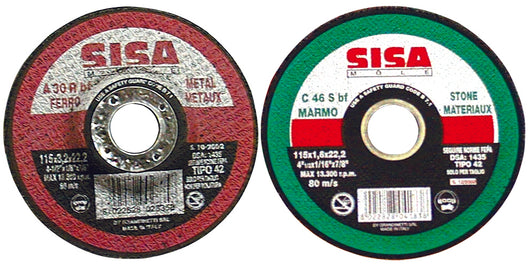 Sisa Mole DISCO ABRASIVO CENTRO DEPRESSO per ferro Ø mm. 230x2,5x22 25.00 pz