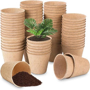 Pacchetto di 100 vasi per semi biodegradabili 60 x 55 mm, resistenti all'usura, zaaipolvere per giardino