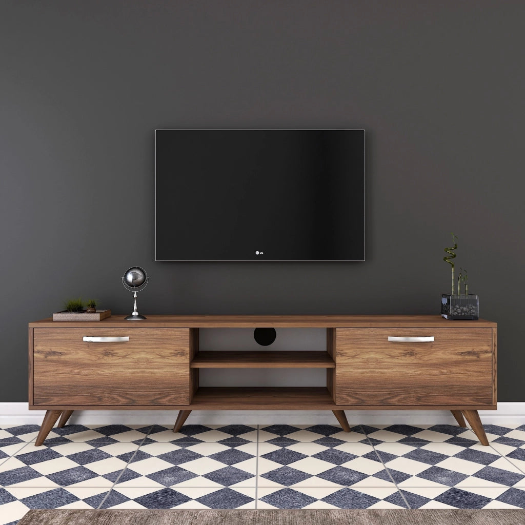 Porta TV in legno "Atik" - 180 x 35 x 48 cm - Marrone