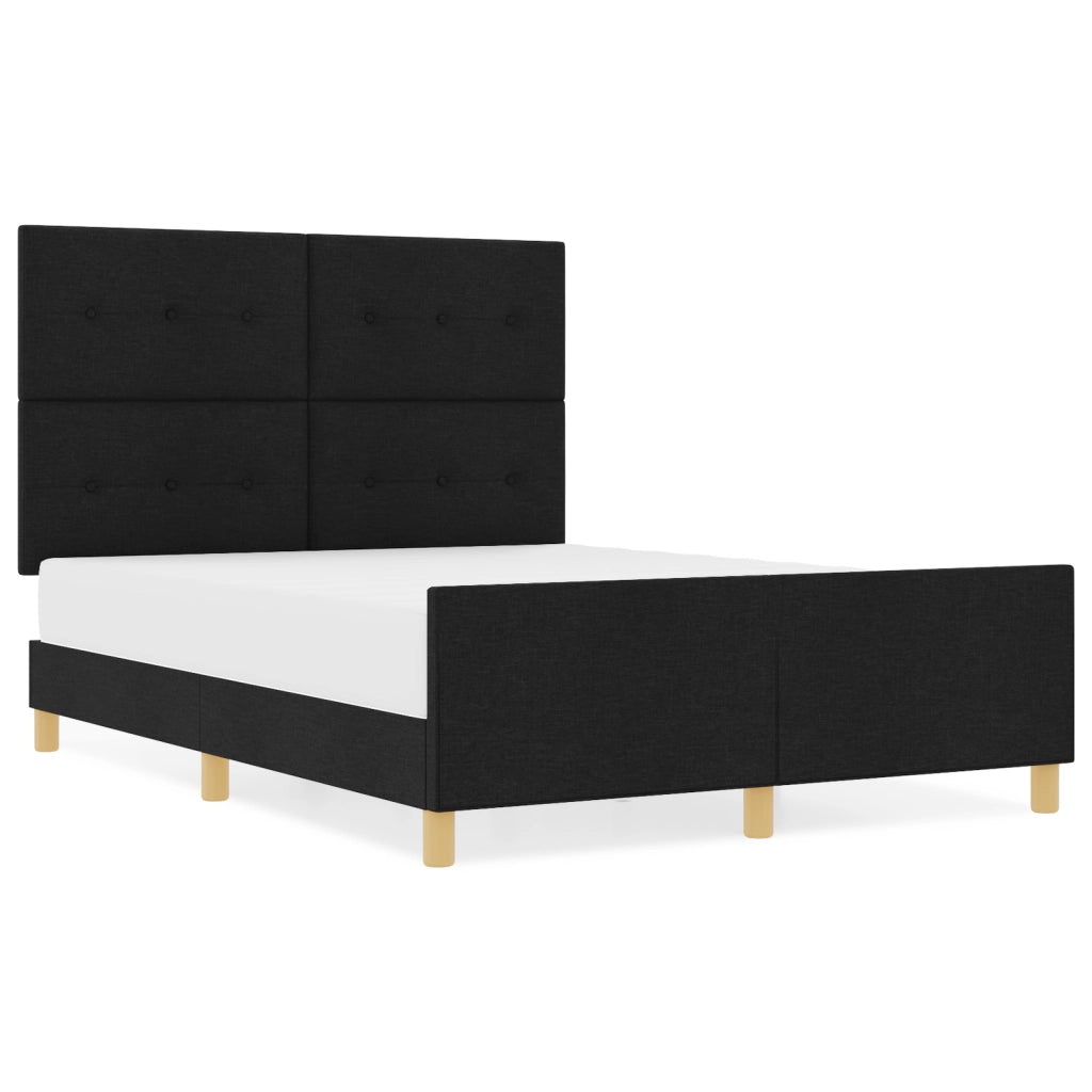 Struttura del letto Nera 140x200 cm in tessuto