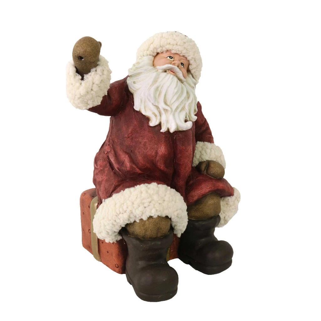 Pupazzo Babbo Natale in Resina rosso cm 24,5x20,5xh32,5