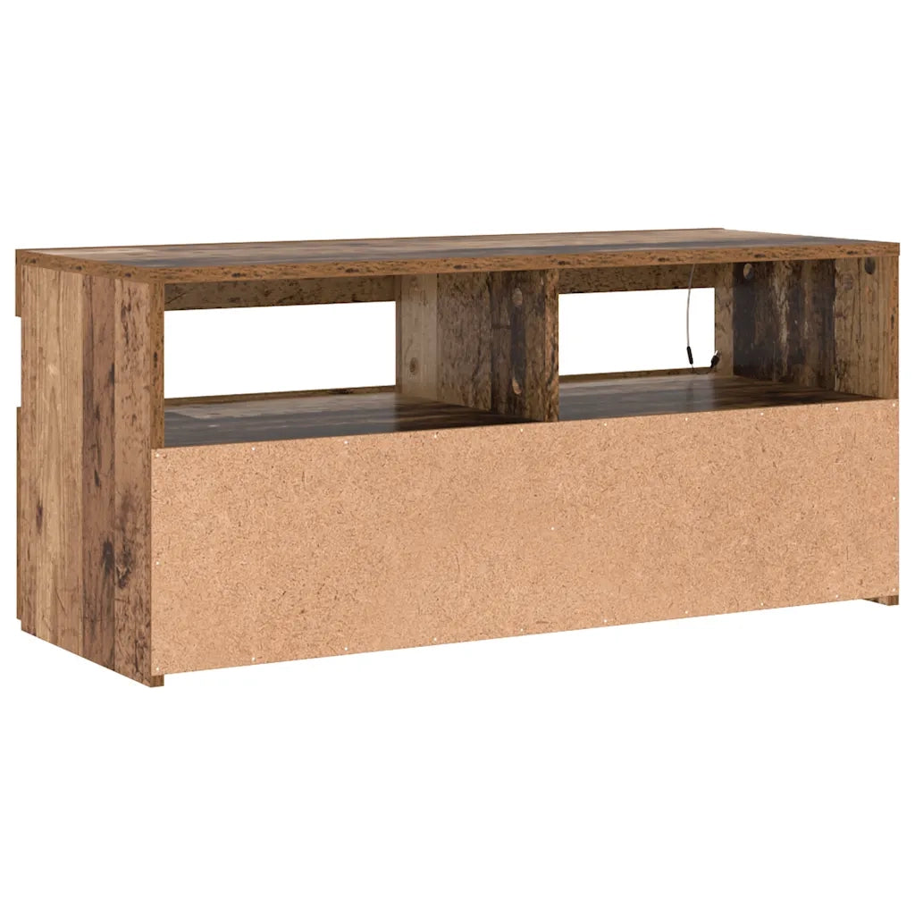 vidaXL Mobile Porta TV con LED Legno Antico 90x35x40 cm Multistrato