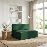 Divano Letto Pieghevole Verde Scuro 70 x 72 x 60 cm Tessuto 900077