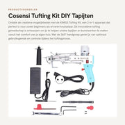 Kit di Tufting 2-in-1 - Maniglia a 360° - Funzione di Sicurezza - Panno Creativo per Ilago a Maglia - Macchina a Tappeti Tufting