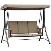 Dondolo da Giardino 3 Posti con Tettuccio Regolabile ¨C zephmum ¨C Marrone 196x128x172cm