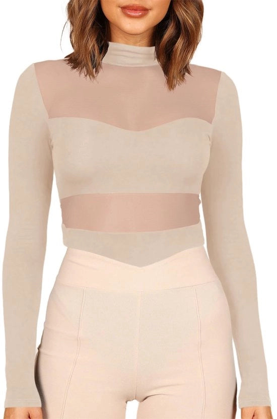 Camicia con maniche lunghe - Tessuto a rete - Progettata trasparente - Respirante e flessibile - Abito informale/festivo - Stile audace - Blouse