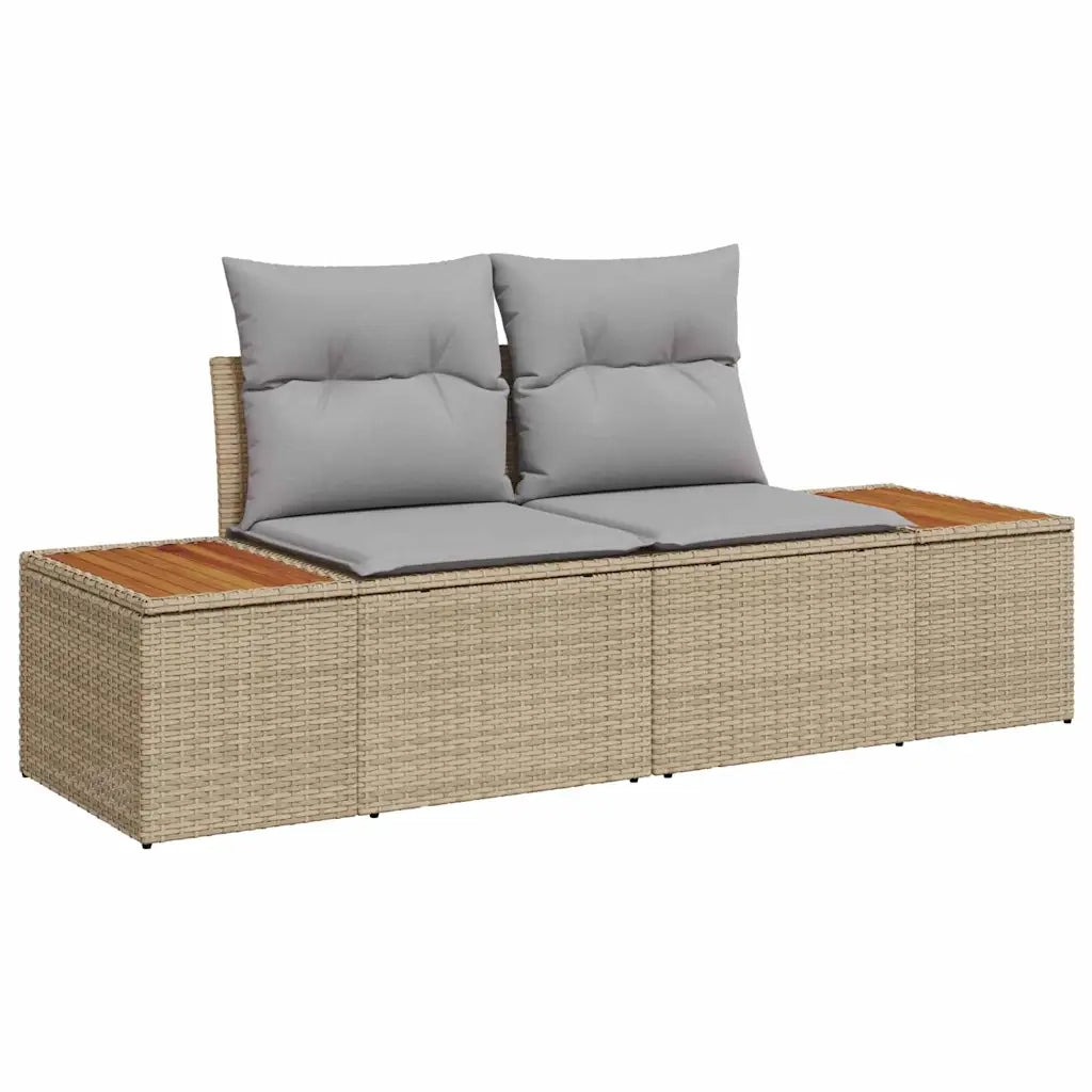 Set Divano da Giardino 10 pcs Beige e Grigio Chiaro Polyrattan