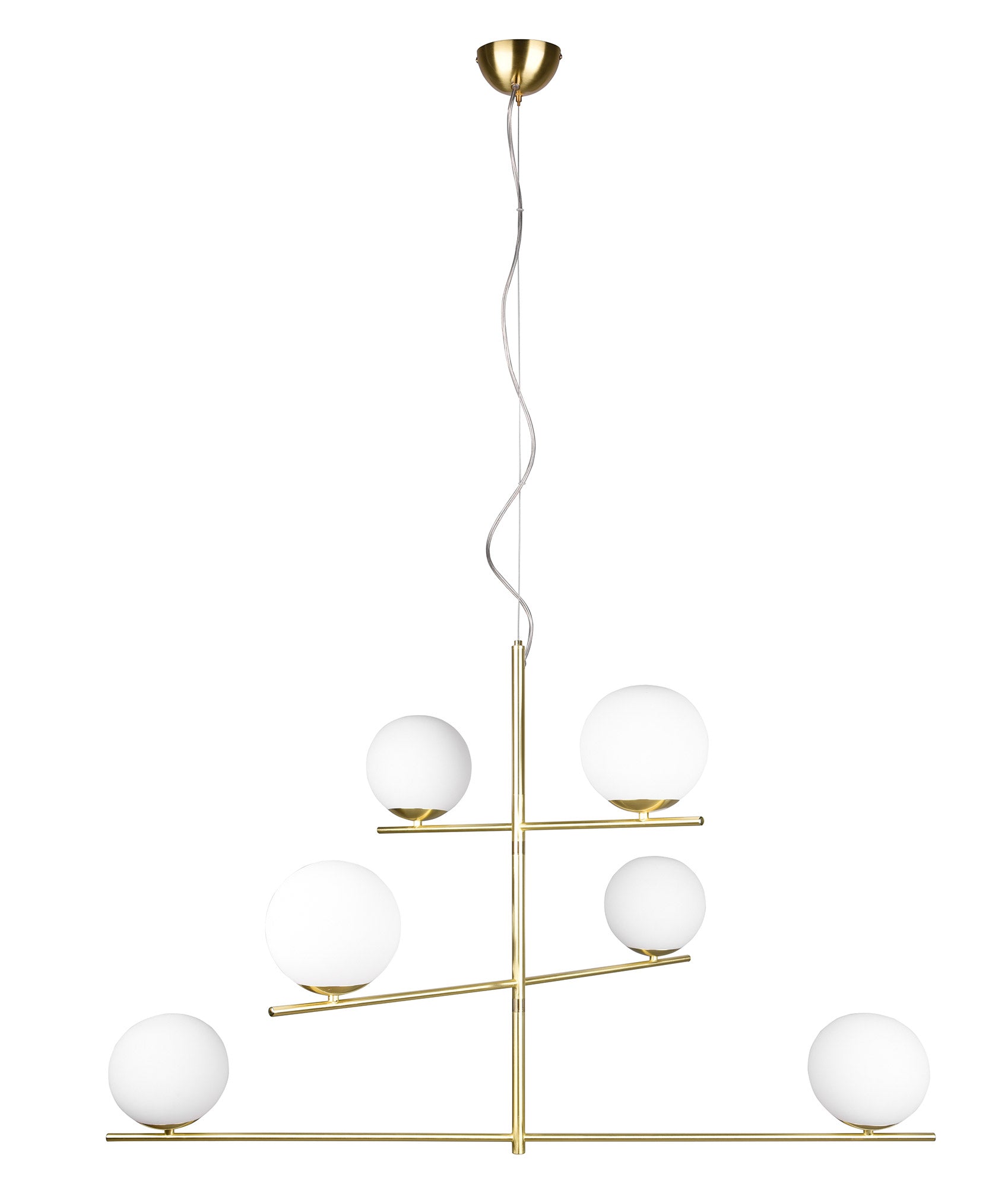 Lampada a Sospensione da Interno Attacco E14 in Metallo Ottone Opaco