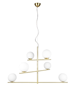 Lampada a Sospensione da Interno Attacco E14 in Metallo Ottone Opaco