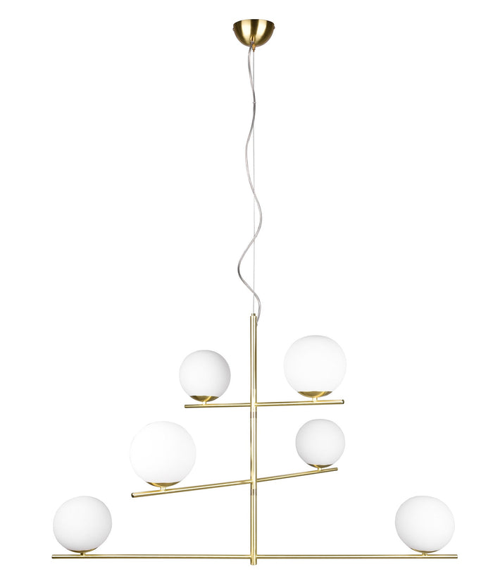 Lampada a Sospensione da Interno Attacco E14 in Metallo Ottone Opaco