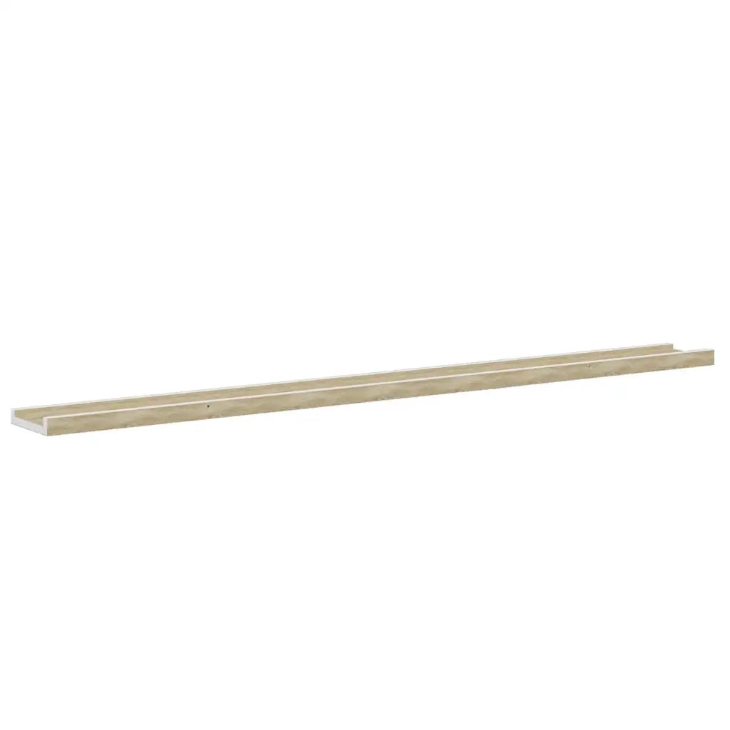 Mensole da Parete 2 pz Bianco e Rovere Sonoma 115x9x3 cm 326693