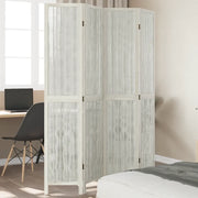 Divisorio Ambienti | Divider per stanze | Paravento 4Pannelli Bianco Legno Massello di Paulownia