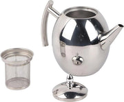 Pentola per Caffè con Filtro in Acciaio Inossidabile - Laccato con Finestra - Facile da Pulire - 1L/1.5L - Caffettiera