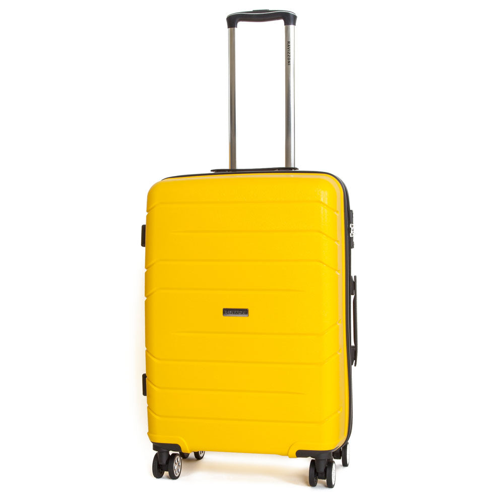 Trolley Valigia Media Rigida in Polipropilene 4 Ruote TSA Ravizzoni Michelangelo Giallo