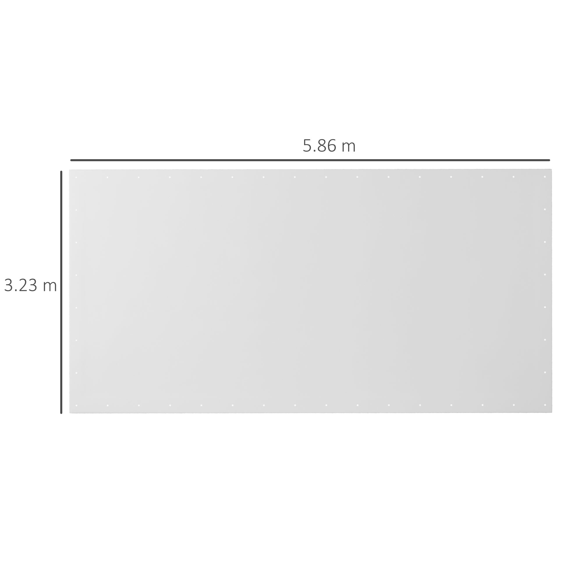 Copertura di Ricambio 600x300 cm Anti-UV per Carport Auto con Corde Elastiche in PE Bianco